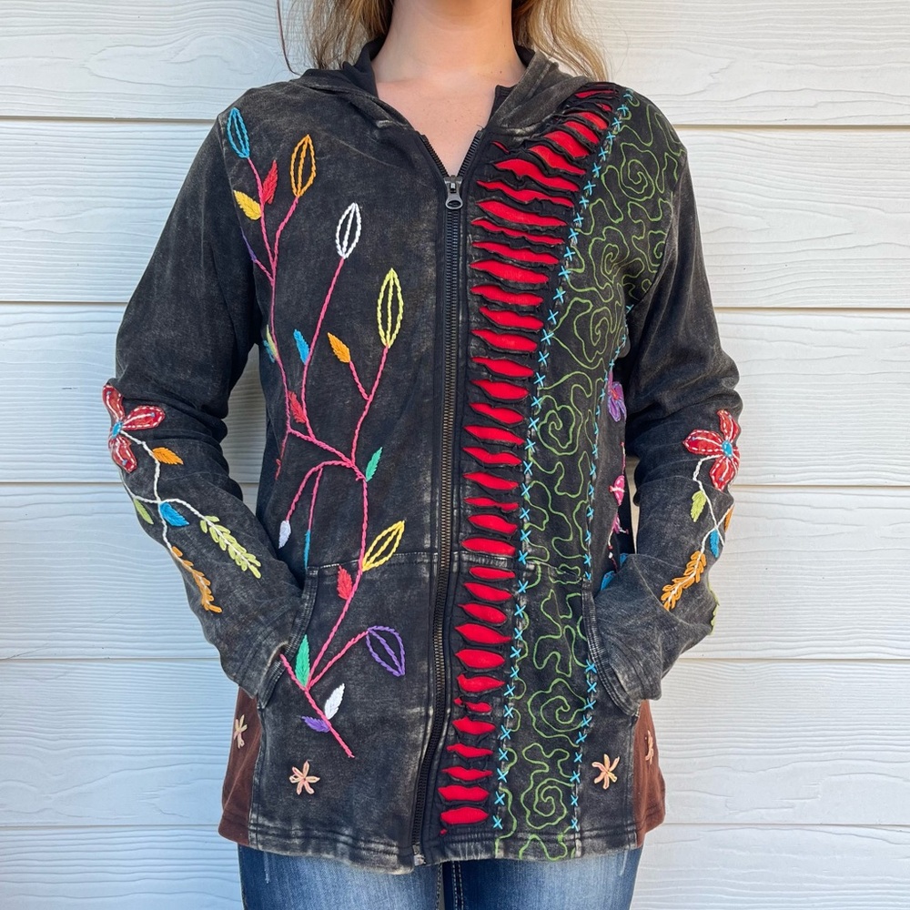 Rising International Grey Embroidered Jacket